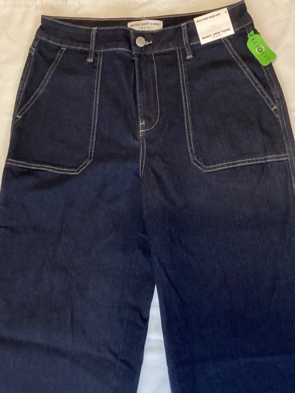Marc New York Dark Indigo High-Rise Wide Leg Jeans